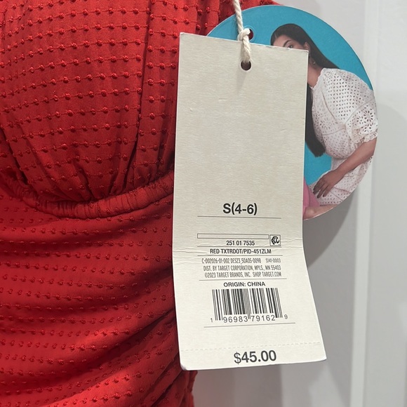 RHODE red textured dot one piece S(4-6) - Picture 5 of 10